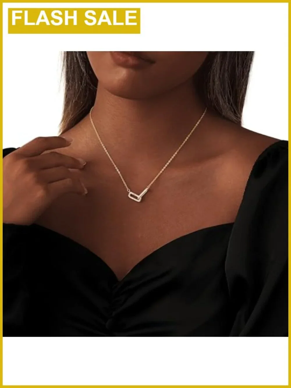 14K Gold Plated Sterling Silver Layered Necklace Set CZ Pendant